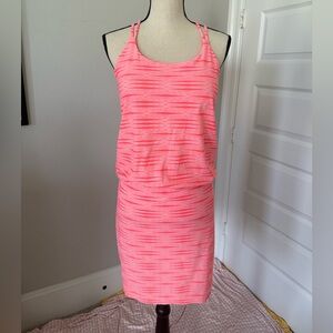 Athleta Neon Pink Striped Activewear Dress